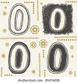 scribble alphabet, crazy doodle O