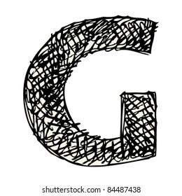 alfabeto garabato, letra de doodle G