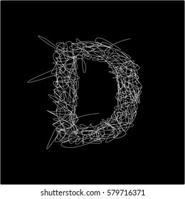 Scribble Alphabet. Letter D