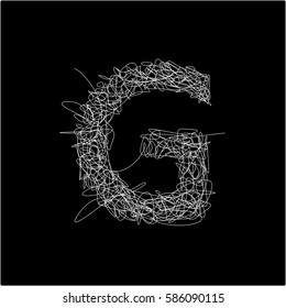 Scribble Alphabet. Letter G
