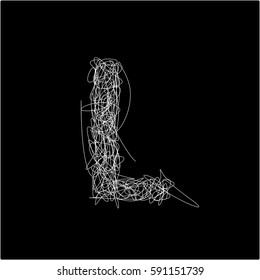 Scribble Alphabet. Letter L