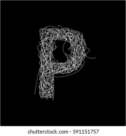 Scribble Alphabet. Letter P