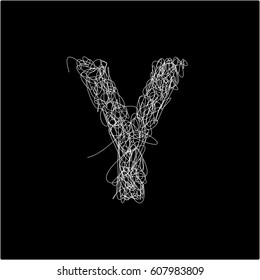 Scribble Alphabet. Letter Y