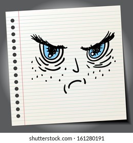 Scribble angry face