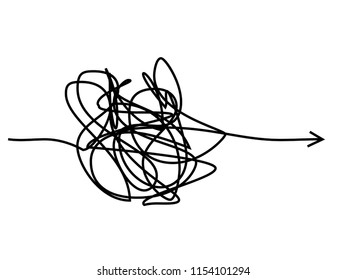 Scribble arrow vector  . Chaotic move arrow line