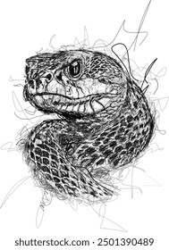 
scribble art drawing sketch with snake