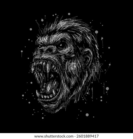 The scribble art illustration of gorilla image vector is perfect for your printable t-shirt,poster,banner and also suitable for other stuffs