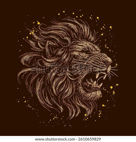 The scribble art illustration of lion head design is perfect for your printable t-shirt,poster,banner and also suitable for other stuffs