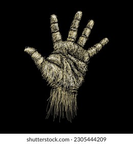 The scribble art illustration of palm of hand image vector is perfect for your printable t-shirt,poster,banner and also suitable for other stuffs