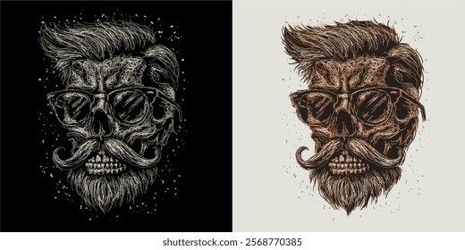 The scribble art illustration of rockabilly skull design is perfect for your printable t-shirt,poster,banner and also suitable for other stuffs