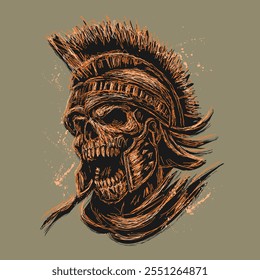 The scribble art illustration of roman skull warrior image vector is perfect for your printable t-shirt,poster,banner and also suitable for other stuffs