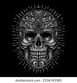 The scribble art illustration of skull design is perfect for your printable t-shirt,poster,banner and also suitable for other stuffs