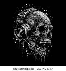 The scribble art illustration of skull design is perfect for your printable t-shirt,poster,banner and also suitable for other stuffs