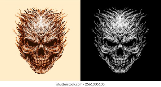 The scribble art illustration of skull design is perfect for your printable t-shirt,poster,banner and also suitable for other stuffs