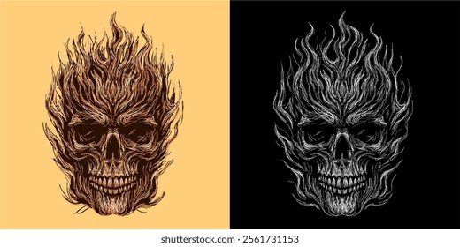 The scribble art illustration of skull design is perfect for your printable t-shirt,poster,banner and also suitable for other stuffs