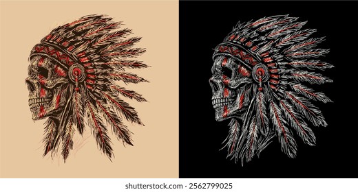 The scribble art illustration of skull design is perfect for your printable t-shirt,poster,banner and also suitable for other stuffs