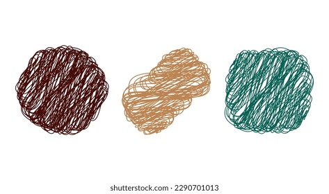 Scribble art stroke doodles elements set vector design