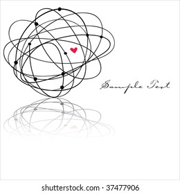 Scribble Ball heart with area for text