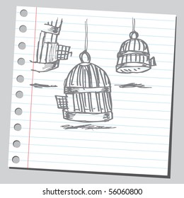 Scribble bird cages