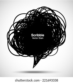 Scribble black bubble, vector illustration