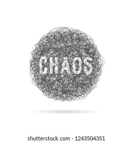 scribble black line like chaos ball. flat linear style modern clew of yarn logotype graphic lineart design isolated on white background. concept of difficult way or loop symbol and think or anxiety