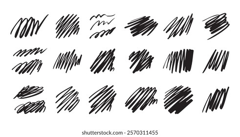 Scribble with a black pen. Test line Grunge hand drawn doodles . Vector illustration