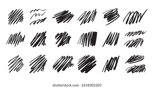 Scribble with a black pen. Test line Grunge hand drawn doodles . Vector illustration