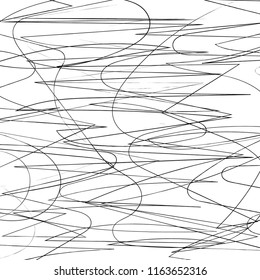 Scribble black and white grunge texture. Dark lines creative chaotic background.Isolated vector illustration.