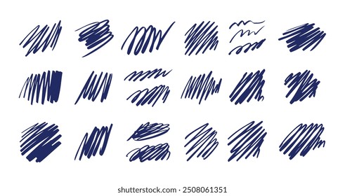 Garabato con un bolígrafo azul. Garabatos dibujados a mano Grunge . Ilustración vectorial