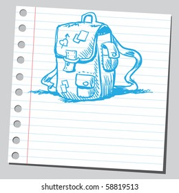 Scribble blue school bag