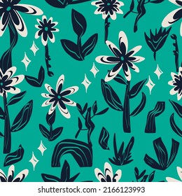 scribble boho style vector seamless pattern. Abstract doodle different shapes. Modern geometric objects, hand drawn, trendy design