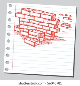 Scribble brick wall