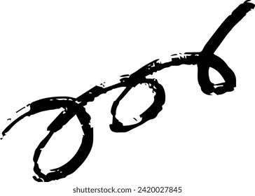 Scribble brush stroke charcoal curly line set illustation for background design 