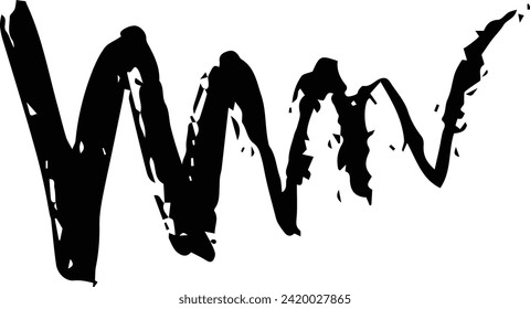 Scribble brush stroke charcoal curly line set illustation for background design 