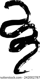 Ilustración del conjunto de líneas de curvas de carbón de pincel esgrimido para el diseño de fondo 