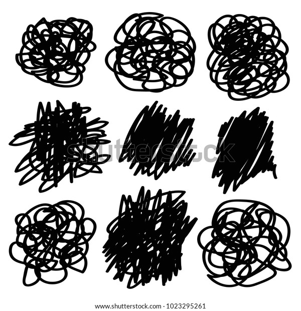 Scribble brush strokes set, logo design element.
Set of hand drawn line borders. Sketch strokes isolated on white.
Doodle style brushes