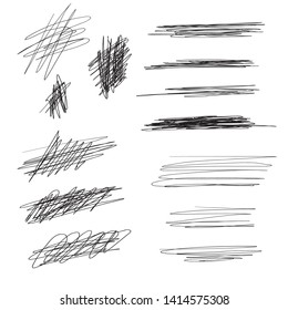 Scribble brush strokes set, vector logo design element