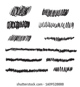 Scribble brush strokes set, vector logo design element for presentations, templates etc.