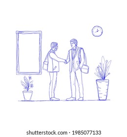 scribble business deal illustrator vector for business, factory,