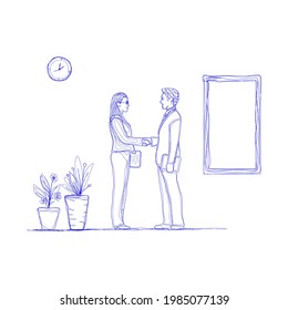 scribble business deal illustrator vector for business, factory,