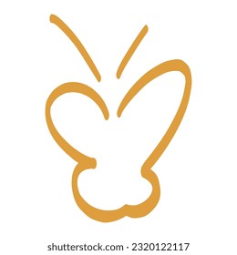 Scribble Butterfly. Decorative Design Element