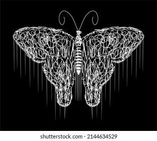 Scribble Butterfly vector design is good for digital t-shirt screen printing and various prints