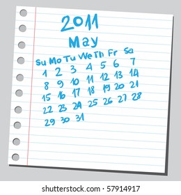 Scribble calendar. "May 2011"
