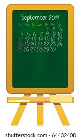 Scribble calendar. "September 2011" on School board