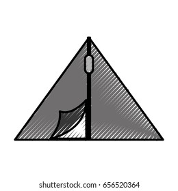 scribble camping tent cartoon
