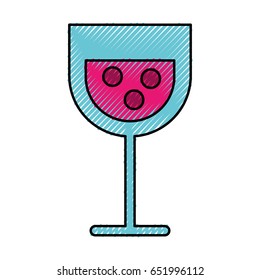 scribble cartoon glass wine