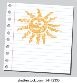 Scribble cartoon sun