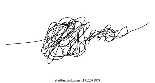 Scribble chaos line brush stroke, vector doodle sketch circle. Hand drawn design