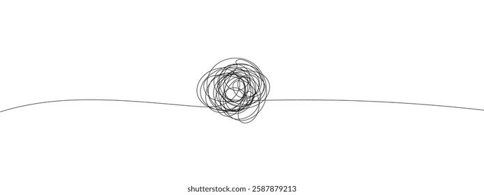 Scribble chaos line brush stroke, doodle sketch circle. Hand drawing vector illustration.
