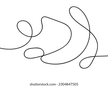 Dibujo de doodle dibujado a mano caótica del círculo de objetos con el inicio y el final aislados en el fondo blanco